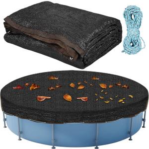 29 X 29 Ft Leaf Net Pool Covers for18-26Ft Round Above Ground Pool, 29ft Winter Pool Mesh Cover with 100FT String Fits 18-26FT Round Above Ground Pools, Cover Size: 29 X 29 FTSquare