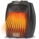 BLACK+DECKER Personal Ceramic Heater, Space Heater for Office Desk, Home Office & Personal Use Desk, 2 Heat & Fan Only Settings, Adjustable Thermostat, BHDC201, Black