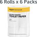AmazonCommercial FSC Certified 2-Ply White Ultra Strong Toilet Paper, Septic Safe, 286 Sheets per Roll - 36 Rolls