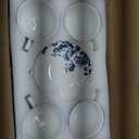 Agyiuns ceramic tea cup and saucer set of 4,floral teacup sets for Coffee, Latte, Cafe Mocha and Tea (Dark blue flowers)