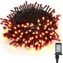 BrizLabs Halloween Orange Lights, 78.74ft 240 LED Orange String Lights, Connectable Mini Lights, 8 Modes Plug-in LED String Lights Waterproof for Outside Xmas Tree Decor (1 Pack)