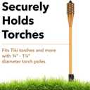 Impresa Tiki Torch Holder Stakes - 6-Pack, 10.75-Inch, Black Aluminum - Metal Ground Spikes for Outdoor Tiki Torch Stands & Solar Light Holders