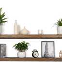 Floating Shelves 72 inch Long 8 "deep Set of 2, Heavy Duty Wood Wall Mounted Shelves for Bathroom Living Room Kitchen, Book Shelves with Thickened Hidden Bracket-Distressed Walnut