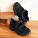 ORTOREX Women's Orthopedic Arch Support Sandals Diabetic Walking Shoes (11, Black)