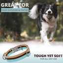 ADITYNA Cotton Dog Collar with AirTag Holder - Heavy-Duty Metal Buckle, Breathable, Easy Adjustable for Large & Extra-Large Breeds - for Walking, Training (Ocean Breeze, Fits 19-30" Necks)