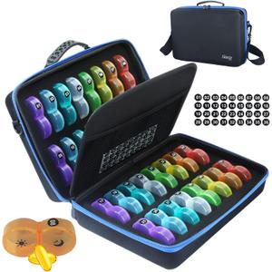 Monthly Pill Organizer Box 2 Times a Day, Monthly Pill Box AM PM with 32 Daily Pocket Case, Traval Pill Box with Portable Hard Case, Extra Large Medicine Box Holds Vitamin, Cod Liver Oil & Supplement (Blue)