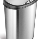 Ninestars Motion Sensor Trash Can Automatic Touchless Infrared Motion Sensor Trash Can, 3 Gal. 12 L., (Oval, Silver/Black Lid,  13L Gal 50)