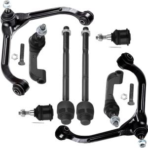 SCITOO 8pc Set Suspension Kit Front Upper Control Arm with Ball Joint Fit 2002-2005 for Jeep Liberty 2.4L 2.8L 3.7L with Lower Ball Joint Inner Outer Tie Rods Kit