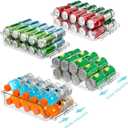4 Packs Clear Width Adjustable Soda Can Organizer for Refrigerator Expandable Soda Can Dispenser for Beer Soda Seltzer Pop Can Soda Expand Organizer for Fridge Kitchen Pantry