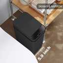 Yatmung Touchless Bathroom Trash Can - 2.5 Gallon Smart Trash Can Sensor Motion - Skinny Trash Bin with Lid - Electric, Narrow, Plastic, Auto Open - Small Slim Automatic Garbage Can (Black)