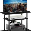 Furinno Turn-N-Tube No Tools 3-Tier Entertainment Center TV Stand for TV up to 32 Inch, Plastic Round Tubes, Espresso/black
