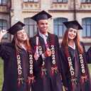 DIY Class of 2026 Graduation Leis with 30 Pearl Patches Letters and Numbers Graduation Money Leis Double Braided Ribbon Necklace for High School College 2026 Grad Party Decor (Black Red)
