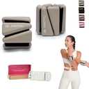 AMOYOU Wrist & Ankle Weights for Women  2 lb Ankle Weights (Set of 2, 1 lb Each) | Arm Weights for Women | Leg Weights for Walking, Yoga, Cardio & Strength Training (Beige)