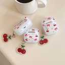 JANDM for AirPods Case with Cherry Keychain,Shockproof Lovely Clear Cute Bowknot Design Case with Keychain for AirPods 2nd/1st