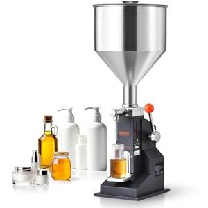 VEVOR A03 Pro Manual Paste Liquid Filling Machine, 5-100ml Adjustable Bottle Filling Machine with 11.5L Hopper for Filling Paste/Cream/Cosmetic/Perfume/Drink/Medicine/Shampoo/Lip Gloss