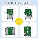 ANNA QUEEN Merry Christmas Luggage Cover, Holiday-Themed Protector with Santa, Gingerbread & Snowman, Stretchable & Washable Travel Sleeve for 20-34 Inch Luggage (#28)