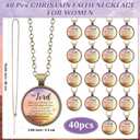 40 Sets Christmas Church Gifts Bulk Bible Verse Necklaces for Mom Women Church Member Employee