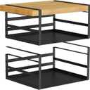 PEKGRIL 2 Pack Under Shelf Basket, Black Undershelf Storage Basket, Heavy Duty Slide-in Hanging Storage Basket, Metal Under Cabinet Organizer for Kitchen, Pantry, Desk, Bookshelf, Cabinet