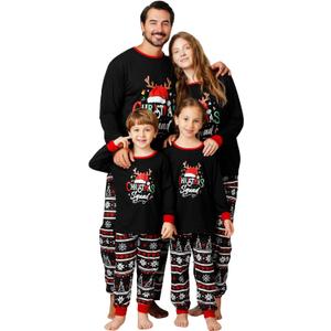 Family Christmas Pajamas Matching Sets for Adult, Matching Christmas Pajamas 2 Piece Outfit Christmas Pjs Kids 6-8T