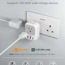 UK Adapters for Travel 2 Pack, TESSAN Type G US to UK Plug Adapter with 4 Outlets 3 USB Charger(1 USB C PD 20W), Power Adaptor for USA to Ireland Scotland Dubai Hong Kong England British Kenya London