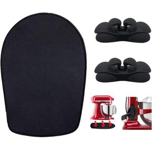 Sliding Mats for Kitchen aid Head Stand Mixer with 2 Black Kitchen Accessories,Mixer Mover Slider Mat Pad for Kitchenaid 4.5-5 Qt Tilt-Head Stand,Kitchen aid Mixers Accessories