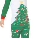 VENTELAN Family Matching Christmas Pajamas Set Holiday Santa Claus Sleepwear Xmas PJS Set for Couples and Kids (14 Years, Green Christmas Tree)
