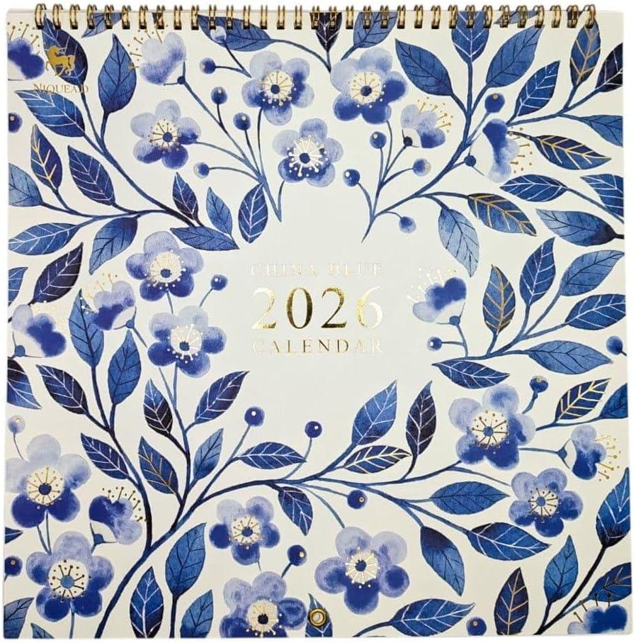 NIQUEA.D, China Blue 2026 Spiral Wall Calendar