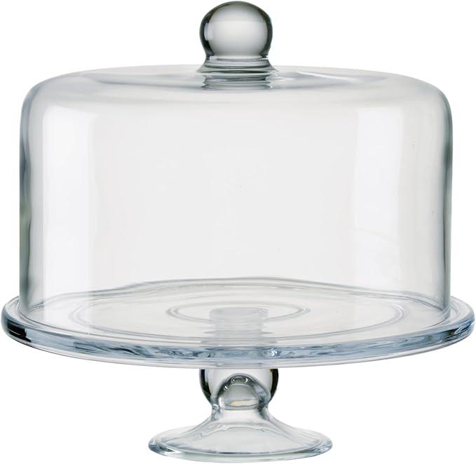 ARTLAND Simplicity Cake Stand with Straight Sided Dome - Flawless Glass, Tall Cake Friendly, Secure Design, Elegant Craftsmanship, Gift Ready, Durable, Designed