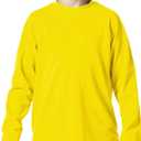 Boys Rash Guard Swim Shirt Long Sleeve UPF 50+ for Toddler Kids UV Protection Outdoor Rashguard Sun Shirt (6-7 Years, Yellow)