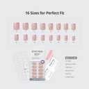 BTArtbox Press On Nails Short - Muted Glitz, Lamp-Curable Nude Chrome French Tip Square Press On Nails with Glue and Adhesive Tabs for Women in 16 Sizes - 32 Nails All-in-One Kit