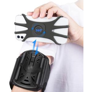 Running Phone Holder Armband for Phone, Detachable & 360Rotated Sports Armband with Key Pocket for iPhone 16/15/14/13 Pro/12 Pro/XS/XR/8/7/6s Plus, for Samsung Galaxy 4''-6.5'' Cellphone
