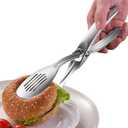 Kitchen Metal Tongs, Heat-Resistant 600C 304 Stainless Steel Cooking Tongs, Perfect for Food, Steak, Bread, Pizza, Salads and BBQ, Stable Clamping and Flipping Performance