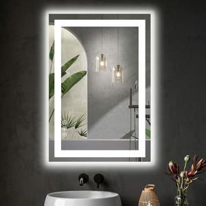 DUMOS 24.1"x36.1" LED Bathroom Mirror, Smart Anti-Fog Bathroom Vanity Mirror with Front Light & Backlit, 3 Color Temperatures, Dimmable, Memory Function