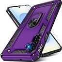 Heavy Duty Case for Samsung Galaxy S25 Plus Phone Case with Screen Protector, Military Grade Shockproof Rugged Protective Cover for Samsung S25 Plus, with Metal Ring Magnetic Kickstand (Purple)