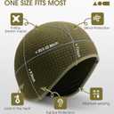 SUNMECI Winter Thermal Helmet Liner Skull Cap, Fleece Lined Warm Cycling Cap Ski Beanie for Men Women (Army Green)