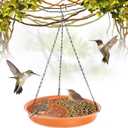 CARGEN Hanging Bird Bath for Outdoors - Hanging Bird-Feeder BirdBath Bowl Water Feeder for Garden Plate Tray BirdBath Tray Water or Seed (Dark Brown)