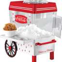 Nostalgia Coca-Cola Snow Cone Machine Retro Table-Top Snow Cone Maker with Stainless Steel Blades Slushie Machine Includes 2 Reusable Plastic Cups & Ice Scoop, Makes 20 Icy Treats - White & Red