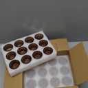 VOHO Tealight Candle Holder Set of 24, Glass Tealight Candle Holder Decorative for Wedding Centerpiece, Small Votive Candle Holders for Birthday Party(2 x 1.4 Inch, Brown)