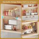 Medicine Cabinet Organizer with Removable Dividers, 3-Tier Stackable Drawer Storage for Bathroom, RV, Vanity, Countertop & Desk, 3 Tier Clear