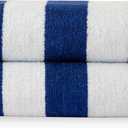 LANE LINEN 100% Cotton Beach Towel - 2 Pack Beach Towels Oversized, Cabana Stripe Large Beach Towel, Soft & Quick Dry Pool Towels, Beach Essentials for Women, Quick Dry Towel (36" x 72) - Blue