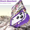 Hocase Heavy Duty Case for iPhone 17 Pro 6.3"", Purple Pink Flowers