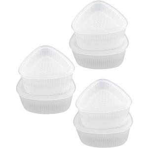 Hemoton Sushi Mold Set Triangle Rice Ball Molds Onigiri Moulds Sushi Maker Kitchen Tool for Home and Restaurant 2.95X2.95X1.77In 6Pcs