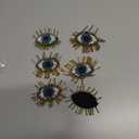 AHANDMAKER 6 Pcs Eye Beaded Patches for Clothes, 2.6x2.2 Inch Blue Evil Eye Sequined Patch Sew on Rhinestone Beaded Applique for Clothes Jackets Jeans Bags