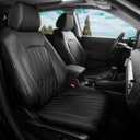 Seat Covers for Honda CRV 2026 2025 2024 2023 EX, EXL, LX, Sport, Touring, Special Edition, Hybrid & Gas, 1:1 Custom Faux Leather Seat Covers Full Set - Black