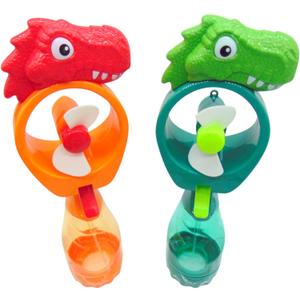 Westmon Works Dinosaur Misting Spray Bottle Fan Kids Personal Cooling Mist Portable Handheld Humidifier Powered Tyranasaurus T-Rex Fans with Mist for Boys or Girls, Set of 2