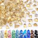 GasSaf 1/2 Inch Fire Glass Reflective Tempered Fireglass Cut Crushed FireGlass for Fire Pit, Fireplace, Replaces Existing Gas Logs & Lava Rocks (20 Pound)(Gold Reflective)