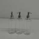 Clear Soap Dispenser with Rust Proof Pump, (3 Pack, 16 Oz) Plastic Hand Soap Bottles for Bathroom & Kitchen, Refillable for Liquid Dish Soaps, Hand Soaps & Lotion