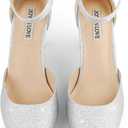 JOY IN LOVE Closed Toe Heels Pumps for Women 3IN Stiletto Pointed Toe Ankle Strap Heels, Size 9.5