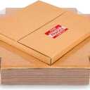 Kraft Vinyl Record Shipping Boxes, 12.8x12.8x1 inch, Easy-Fold, Multi-Depth LP Mailers with Fragile Stickers, 20 Pack