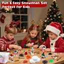 12 Pack Snowman Kits,Fun Build a Snowman Craft for Kids Gifts Winter Family Activity, Christmas Making Snowmen Kit with 12 Scarves, 12 Santa Hats